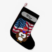 patriotischer Eule WeihnachtsStrumpf Kleiner Weihnachtsstrumpf (Vorderansicht (hängend))