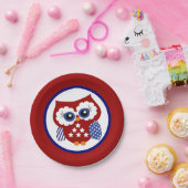 Patriotischer Eulen-Papier-Teller Pappteller (Party)