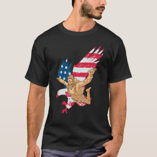 Patriotischer Fallschirmspringer US amerikanische T-Shirt
