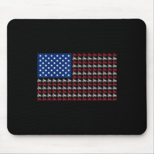 Patriotischer Farmer 4. Juli Amerikanische Flagge Mousepad