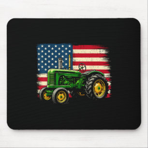 Patriotischer Farmer 4. Juli Traktor USA-Flagge Mousepad