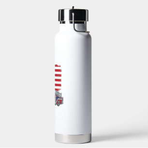 Patriotischer Feuerwehrwagen Amerikanische Flagge  Trinkflasche