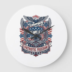 Patriotischer Film Kameramann Vektorgrafik T-Shirt Große Wanduhr
