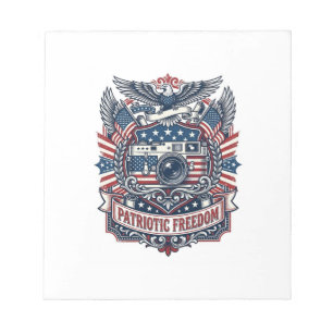 Patriotischer Film Kameramann Vektorgrafik T-Shirt Notizblock