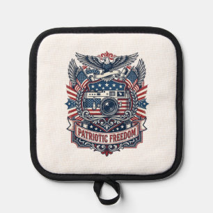 Patriotischer Film Kameramann Vektorgrafik T-Shirt Topflappen