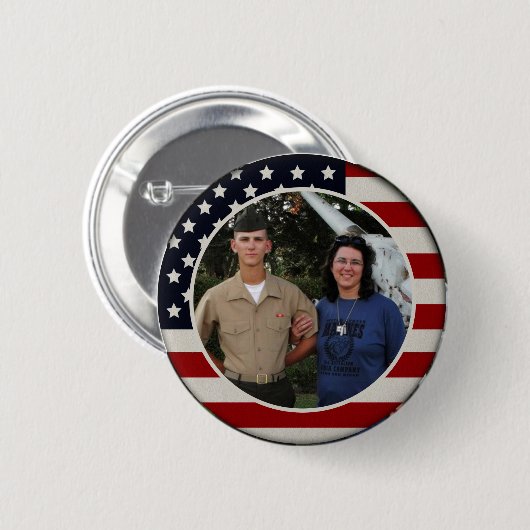 Patriotischer Flaggen-Foto-Knopf Button (Vorne & Hinten)