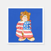 Patriotischer Flaggenbär Serviette (Vorderseite)
