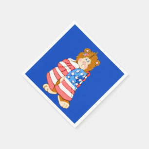 Patriotischer Flaggenbär Serviette