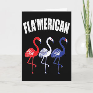 Patriotischer Flamingo Rot Weiß Blau 4. Juli Unabh Karte