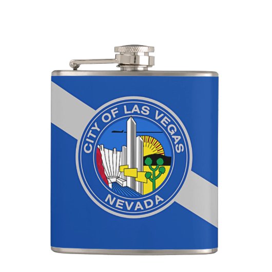 Patriotischer Flasche mit der Fahne von Las Vegas  Flachmann (Vorderseite)