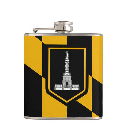Patriotischer Flasche mit Flag Baltimore City Flachmann (Vorderseite)