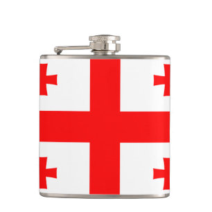 Patriotischer Flasche mit georgischer Flagge Flachmann