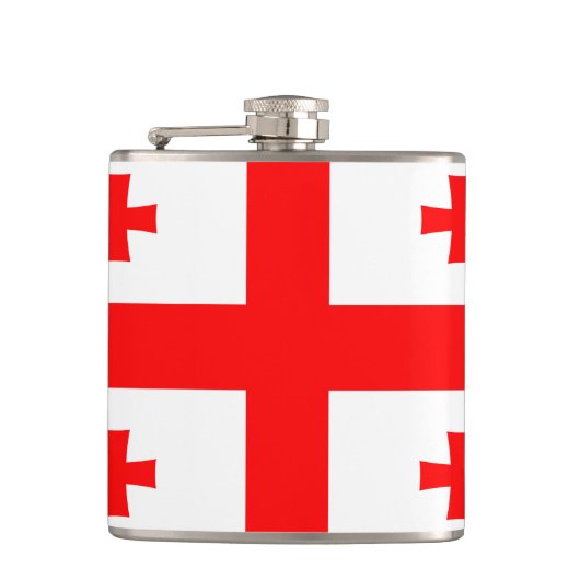Patriotischer Flasche mit georgischer Flagge Flachmann (Vorderseite)