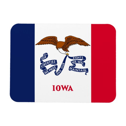 Patriotischer flexibler Magnet mit Iowa-Flagge (Horizontal)
