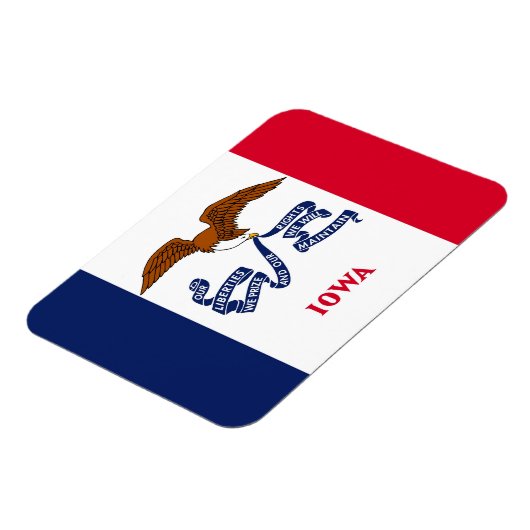 Patriotischer flexibler Magnet mit Iowa-Flagge (Linke Seite)