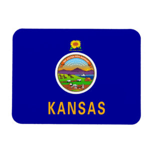 Patriotischer flexibler Magnet mit Kansas-Flagge