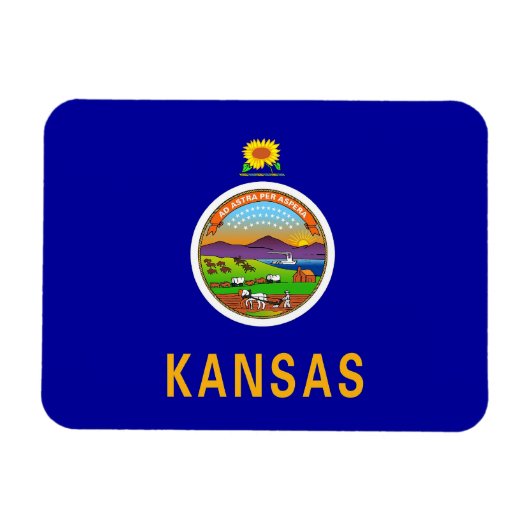 Patriotischer flexibler Magnet mit Kansas-Flagge (Horizontal)