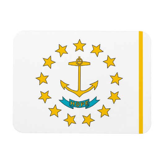 Patriotischer flexibler Magnet mit Rhode Island Fl (Horizontal)