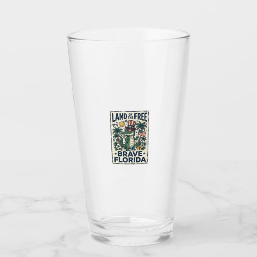 Patriotischer Florida-Alligator 4. Juli Glas (Vorderseite)
