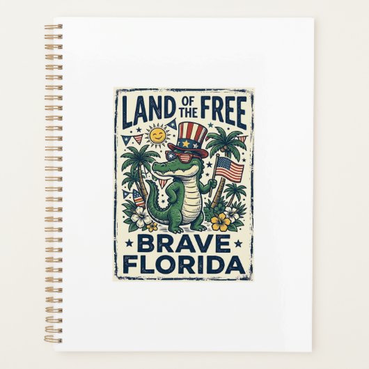 Patriotischer Florida-Alligator 4. Juli Planer (Vorderseite)
