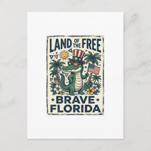 Patriotischer Florida-Alligator 4. Juli Postkarte
