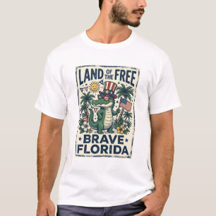 Patriotischer Florida-Alligator 4. Juli T-Shirt