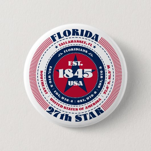 Patriotischer Florida-Kreis mit Staat-Details Button (Vorderseite)