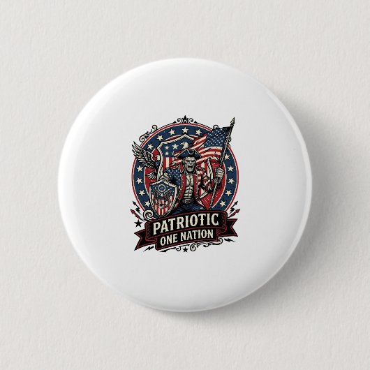 Patriotischer Frankenstein Freiheit Schrecklicher Button (Vorderseite)