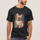 Patriotischer französischer Bulldogge AMERICAN FLA T-Shirt (Vorderseite)