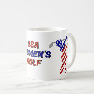 Patriotischer Frauen-Golf USA Kaffeetasse