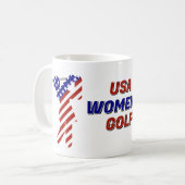 Patriotischer Frauen-Golf USA Kaffeetasse (Vorderseite Links)