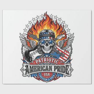 Patriotischer Freiheit Gitarrist Totenkopf Musik R Geschenkpapier