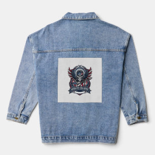 Patriotischer Freiheit Gitarrist Totenkopf Musik R Jeansjacke