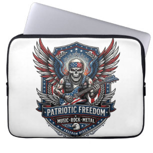 Patriotischer Freiheit Gitarrist Totenkopf Musik R Laptopschutzhülle