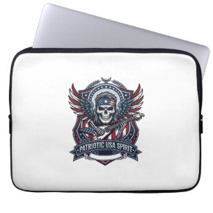 Patriotischer Freiheit Gitarrist Totenkopf Musik R Laptopschutzhülle