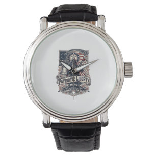 Patriotischer Freiheitsmäher Dunkler Patriot Skele Armbanduhr