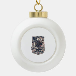 Patriotischer Freiheitsmäher Dunkler Patriot Skele Keramik Kugel-Ornament