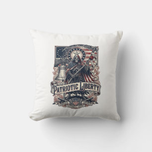 Patriotischer Freiheitsmäher Dunkler Patriot Skele Kissen