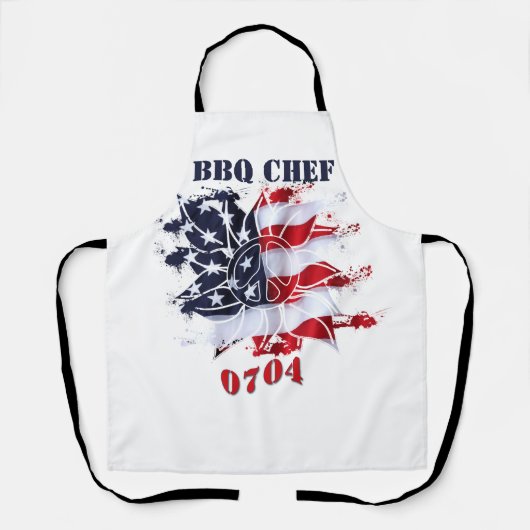 Patriotischer Frieden Blume 4. Juli GRILLEN Party Schürze (Vorderseite)