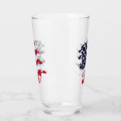 Patriotischer Frieden Blume 4. Juli Party Glas (Links)