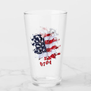 Patriotischer Frieden Blume 4. Juli Party Glas