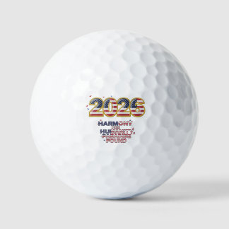 Patriotischer Friedensaufkleber Golfball