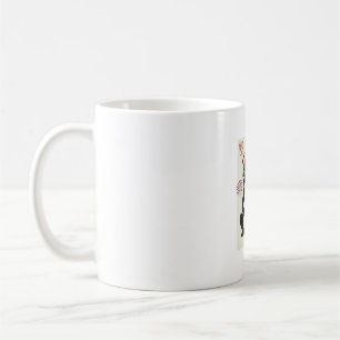 Patriotischer Frosch Vintage-Stich Vektor Kunst_1 Kaffeetasse