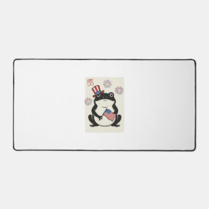 Patriotischer Frosch Vintage-Stich Vektor Kunst_1 Schreibtischunterlage