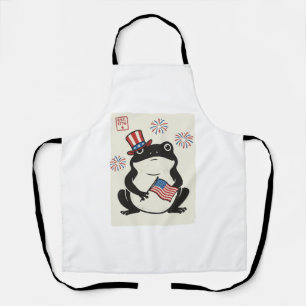 Patriotischer Frosch Vintage-Stich Vektor Kunst_1 Schürze