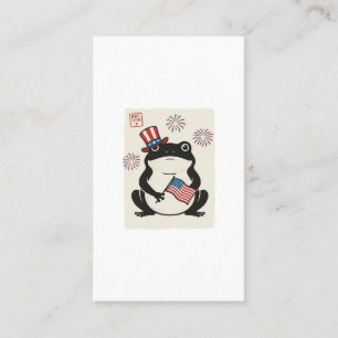 Patriotischer Frosch Vintage-Stich Vektor Kunst_1 Visitenkarte