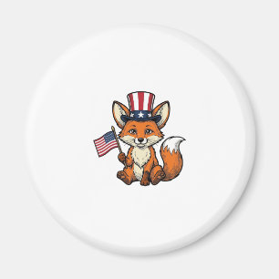 Patriotischer Fuchs Vintage Gravur Shirt Design_1 Magnet