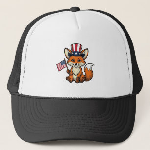 Patriotischer Fuchs Vintage Gravur Shirt Design_1 Truckerkappe