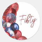 Patriotischer Fünfzigster Geburtstag Runder Aufkleber (Vorderseite)