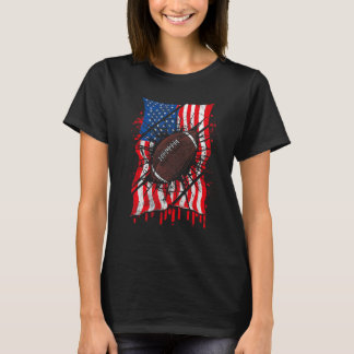 Patriotischer Fußball 4. Juli American Flag Boys T-Shirt